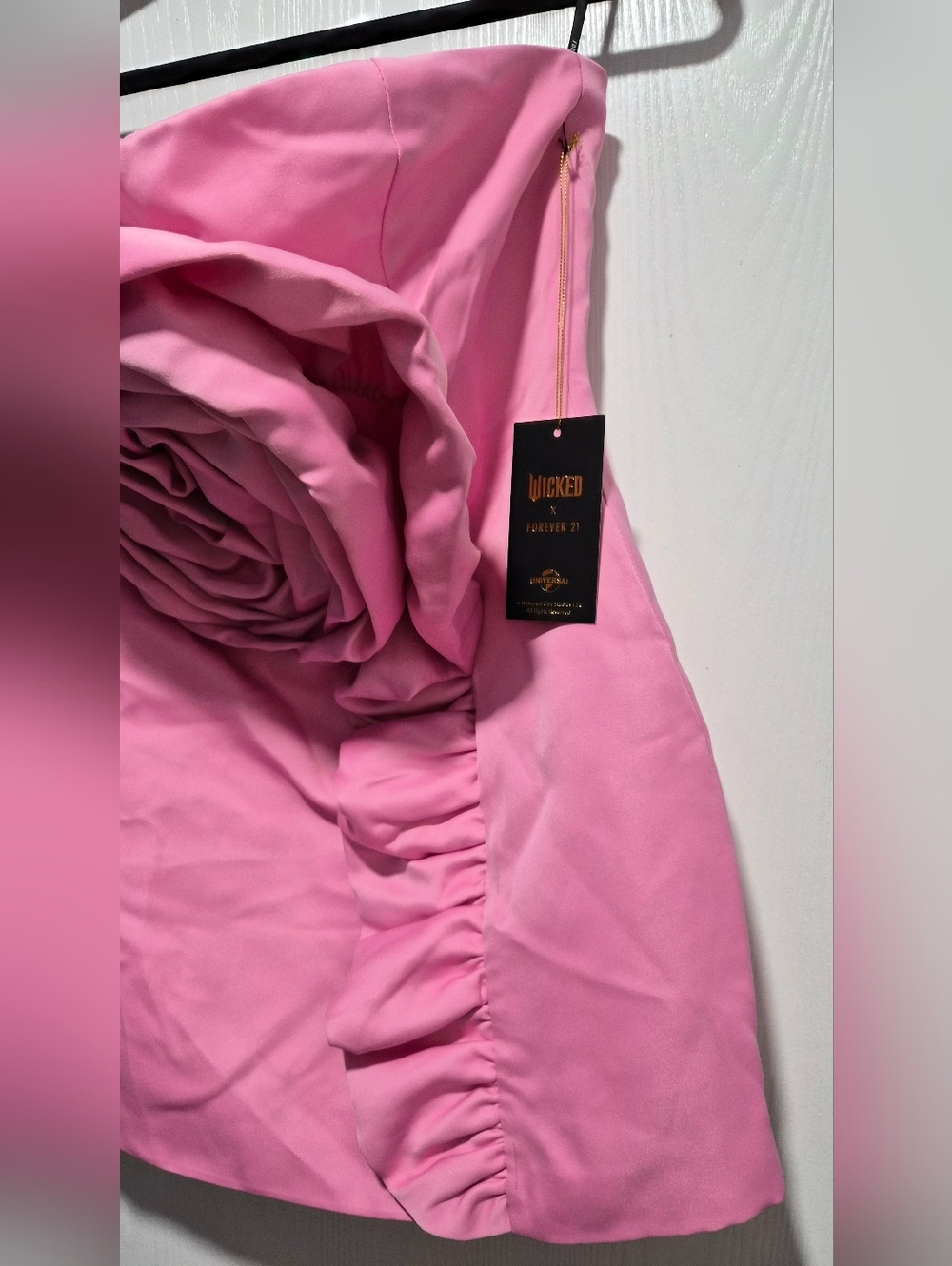 Forever 21 X Wicked Pink Rosette Tube Mini Dress Size Medium - Picture 4 of 10